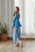 Indra Blue Peplum Dhoti Jumpsuit Kids