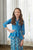 Indra Blue Peplum Dhoti Jumpsuit Kids