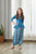 Indra Blue Peplum Dhoti Jumpsuit Kids