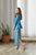 Indra Blue Peplum Dhoti Jumpsuit Kids