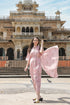 Tuberose Pink Dhoti Saree Pants & Top (Clearance)