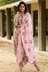Laurel Green Dhoti Jumpsuit with Big Motif (Carnation Pink) Detachable Dupatta