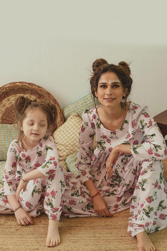 Robes Pajamas Mother And Daughter Matching Robes Cowled Soft Pink