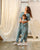 Mother Daughter Dusty Teal Kimono Dhoti Jumpsuit
