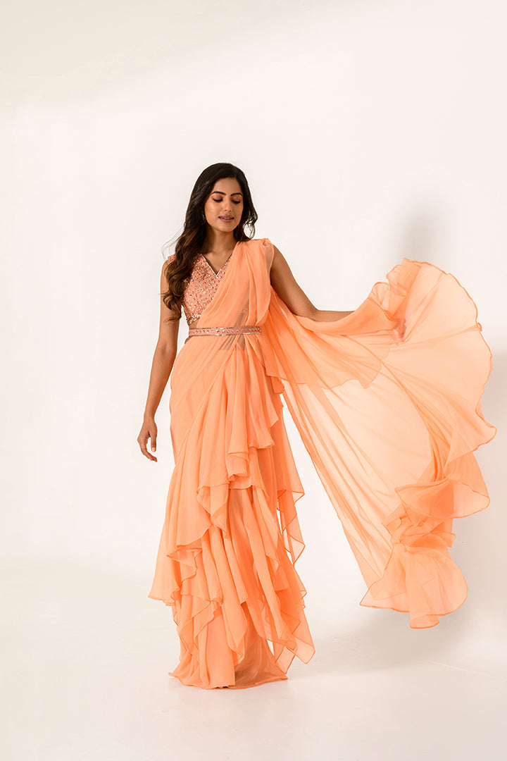 orange chiffon blouse