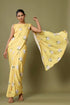 Yellow Floral Saree Skirt & Top Set