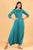 Turquoise Glossy Dhoti Jumpsuit