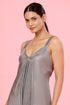 Silver Grey Pleated Palazzo Jumpsuit
