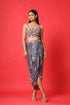Persian Blue Bralette & Lungi Skirt Set