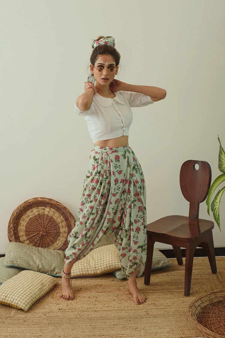 Dhoti pant and crop top | Indian fashion, Indian outfits, Stylish dresses